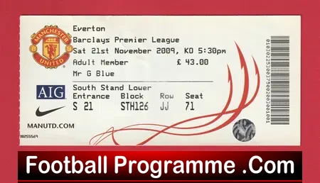 Manchester United v Manchester City 2009 - Ticket Man Utd - football memorabilia
