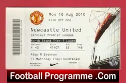 Manchester United v Newcastle United 2010 – Football Ticket