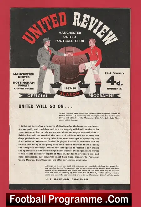 Manchester United v Nottingham Forest 1958 – Munich Air Disaster