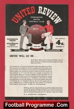 Manchester United v Nottingham Forest 1958 – Munich Air Disaster