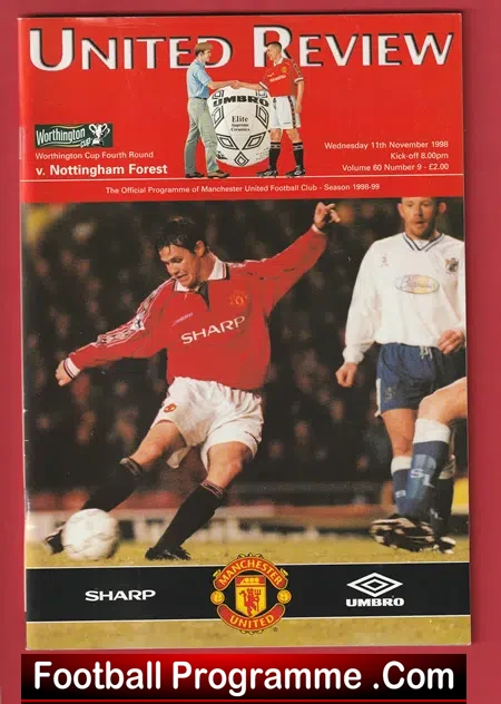 Manchester United v Nottingham Forest 1998 + Press Ticket + ST