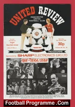 Manchester United v West Ham United 1983 - FA Cup Match - football programme