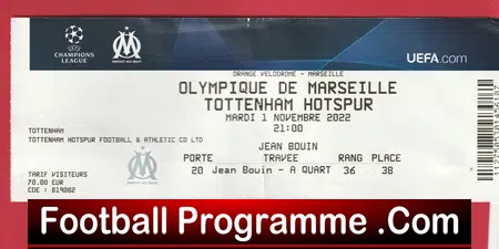 Marseille v Tottenham Hotspur 2022 – Football Ticket France