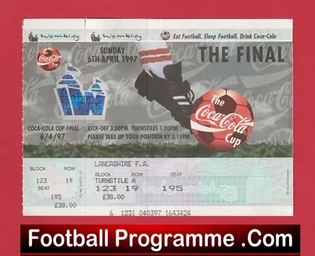 Middlesbrough v Leicester City 1997 – League Cup Final Ticket
