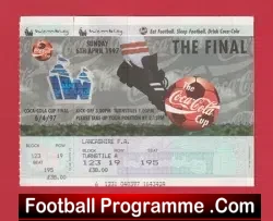 Middlesbrough v Leicester City 1997 – League Cup Final Ticket