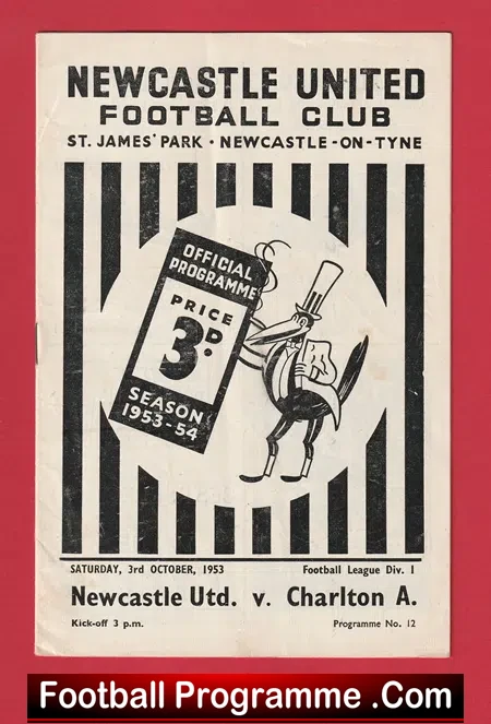 Newcastle United v Charlton Athletic 1953 – 1950s
