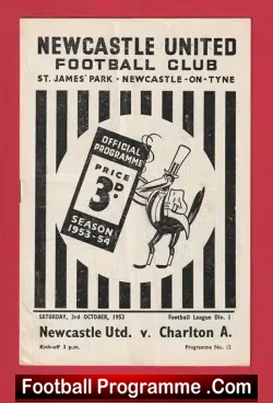 Newcastle United v Charlton Athletic 1953 – 1950s