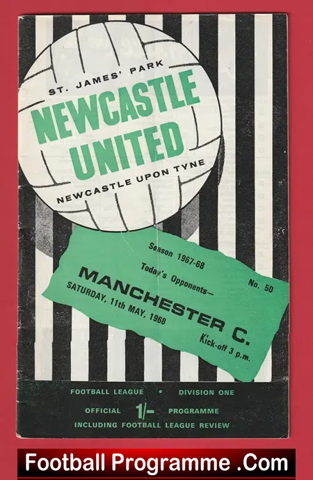 Newcastle United v Manchester City 1968 League Champions Decider