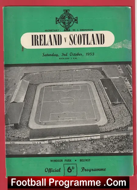 Northern Ireland v Scotland 1953 – 1950’s Programme