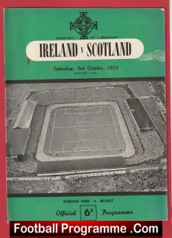 Northern Ireland v Scotland 1953 – 1950’s Programme