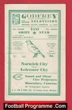 Norwich City v Leicester City 1954