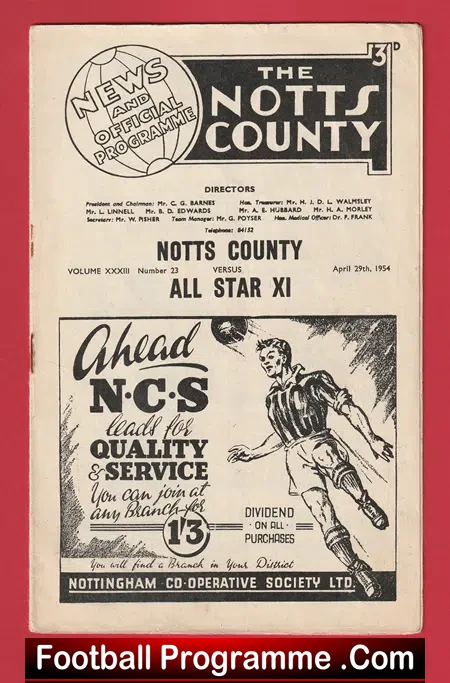 Notts County v All Stars 1954 – 1950s + Matthews