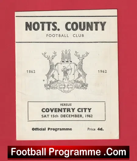 Notts County v Coventry City 1962 – 1960s Programmes