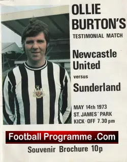 Ollie Burton Testimonial Benefit Match Newcastle United 1973