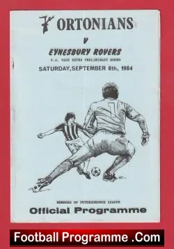 Ortonians v Eynesbury Rovers 1984 - FA Vase Prelims Peterborough - football programme