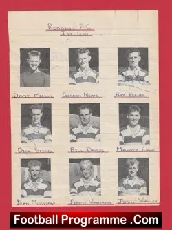 Reading Football Club Multi Autographed Signed Sheet 1953 1954 - football programme