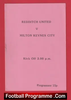 Redditch United v Milton Keynes City 1981 - football programme