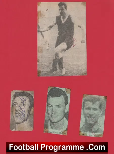 Rotherham United Football Club Multi Signed Autographed 1950s