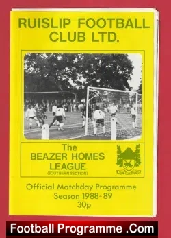 Ruislip v QPR 1988 - football programme