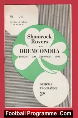 Shamrock Rovers v Drumcondra 1962 - Ireland - football programme