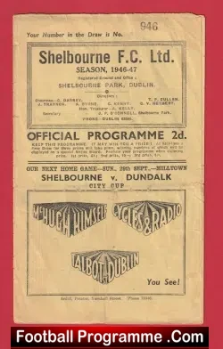 Shelbourne v Shamrock Rovers 1946 – 1940’s Ireland Irish