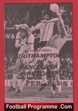 Southampton v Vancouver Whitecaps 1980 - Bruce Grobbelaar - football programme