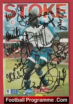 Stoke City v Wrexham 1999 - Multi Autographed Signed - football programme
