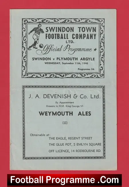 Swindon Town v Plymouth Argyle 1946 – 1940s