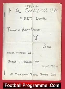 Thornton Heath United v Sun 1979 – FA Sunday Cup