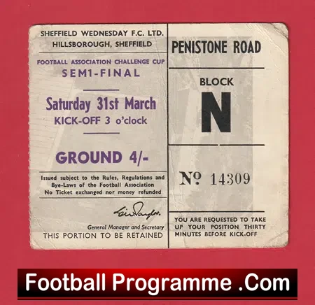 Tottenham Hotspur v Manchester United 1962 – FA Cup Semi Final