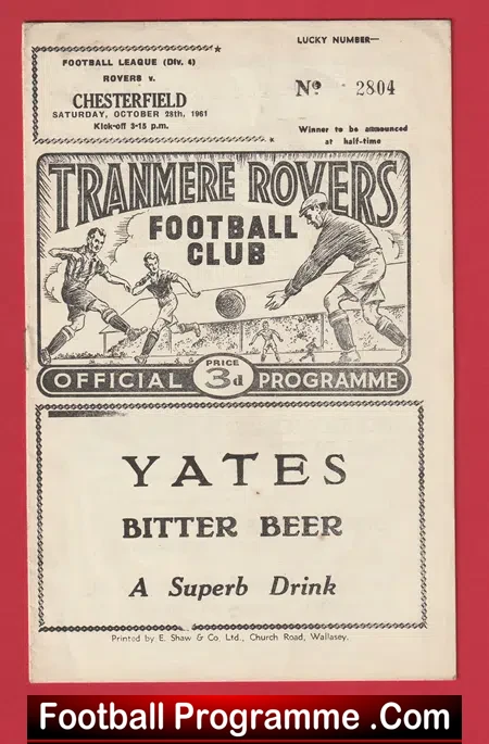 Tranmere Rovers v Chesterfield 1961