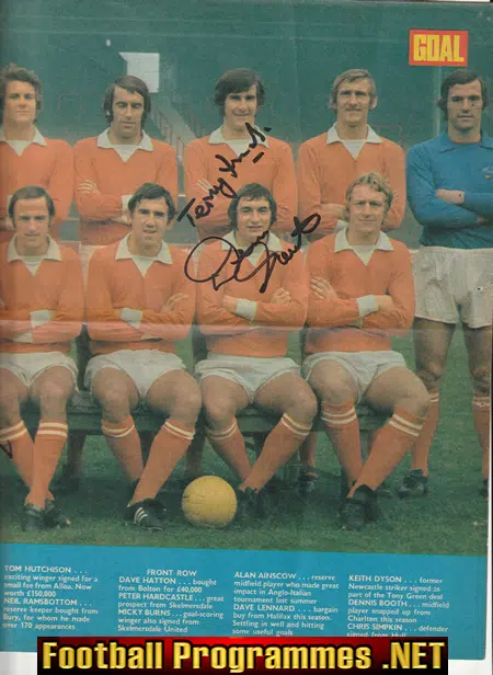 Blackpool Football Club Multi Signed Autographed Picture 1972