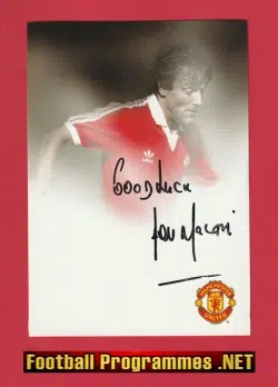 Manchester United Lou Macari Autograph Signed Man Utd 1980's