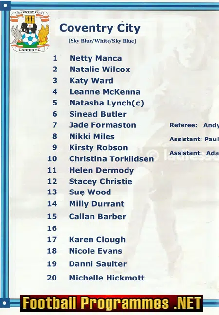 Coventry City Ladies v Preston North End 2011 - Womens Football