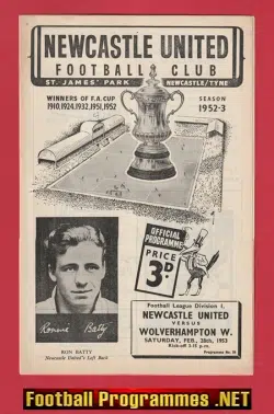 Newcastle United v Wolves 1953 - 1950s