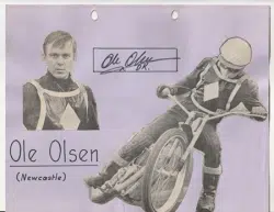 Ole Olsen Newcastle Speedway Rider Signed Autographed Picture