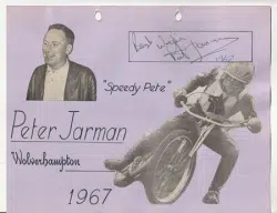Peter Jarman Wolves Speedway Rider Signed Autographed Picture