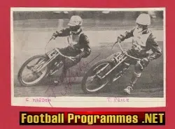 Geoff Marden + Tommy Price Wimbledon Speedway Rider Signed Autograph Picture