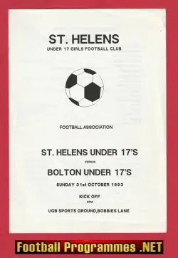 St Helens Ladies v Bolton - Womens Football - Under 17's