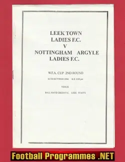 Leek Town Ladies v Nottingham Argyle 1994 - Womens Football