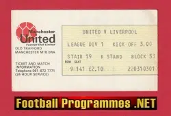 Manchester United v Liverpool 1976 - Football Ticket