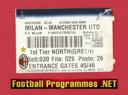 AC Milan v Manchester United 2005 – Footall Ticket Italy
