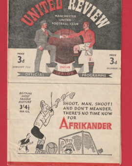 Manchester United v Arsenal 1948 – Man Utd 1940s’ Programme