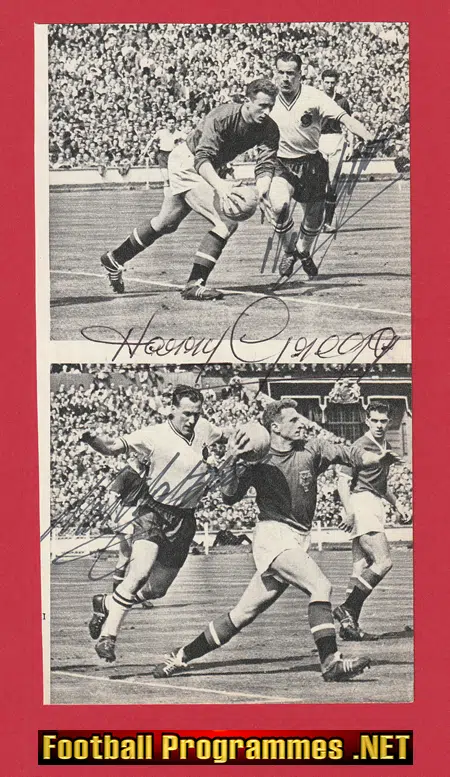 Manchester United Harry Gregg + Natt Lofthouse Signed Autograph 1958