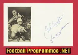 Manchester United Johnny Morris + Jack Crompton Autographed 1948 Cup