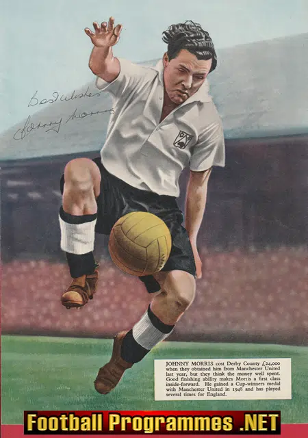 Manchester United Johnny Morris Autographed Signed Picture 40s