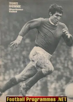 Manchester United Tony Dunne Signed Autograph 1960's