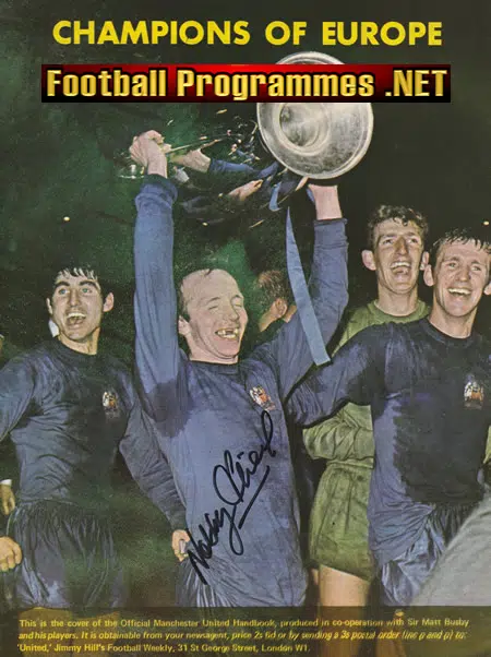 Manchester United Nobby Stiles Autograph Signed Man United 60s