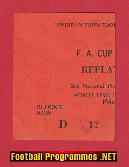 Swindon Town v Tottenham 1980 - FA Cup Replay Match Ticket