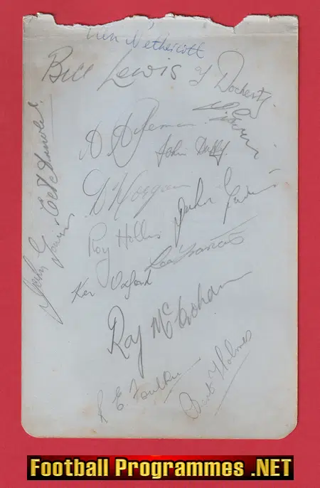 Norwich City FC Multi Autographed Signed Sheet 1940s